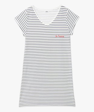 Chemise de nuit imprimée à manches courtes femme vue4 - GEMO 4G FEMME - GEMO