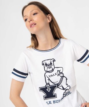 Tee-shirt femme à manches courtes avec motif XXL - Yale vue2 - YALE - GEMO