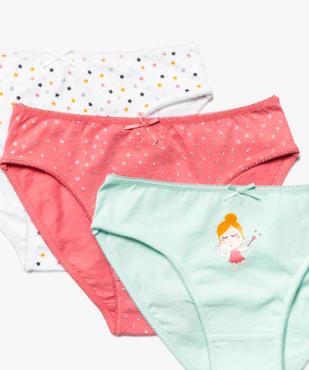 Culottes en coton avec motifs étoiles fille (lot de 3) vue2 - GEMO 4G FILLE - GEMO