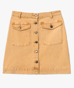 Jupe en jean colorée avec fermeture boutons femme vue4 - GEMO(FEMME PAP) - GEMO