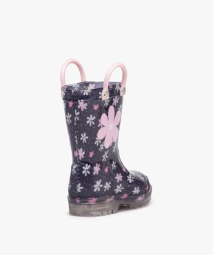 Bottes de pluie bébé fille à anses et semelle lumineuse motif fleuri vue5 - LOVELY WINGS - GEMO
