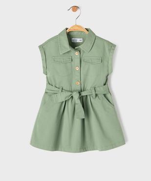 Robe chemise à manches courtes en toile de coton bébé fille vue8 - GEMO 4G BEBE - GEMO