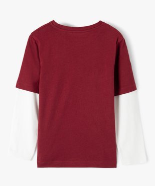 Tee-shirt garçon manches longues effet 2 en 1 à motif vue3 - GEMO (ENFANT) - GEMO