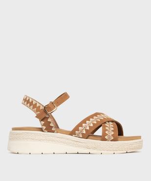 Sandales à talon compensé et brides brodées femme - Valentina Baladno vue1 - VALENTINA BALDA - GEMO