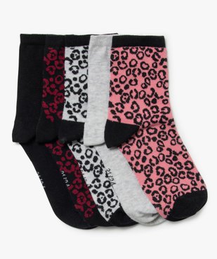 Chaussettes fille imprimées tige haute (lot de 5) vue1 - GEMO (ENFANT) - GEMO