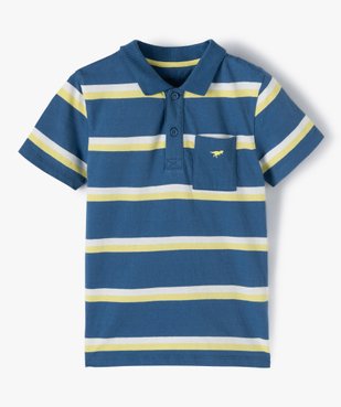 Polo garçon manches courtes à rayures 100% coton biologique vue1 - GEMO (ENFANT) - GEMO