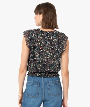 Tee-shirt femme à manches courtes avec volants sur les épaules vue3 - GEMO(FEMME PAP) - GEMO