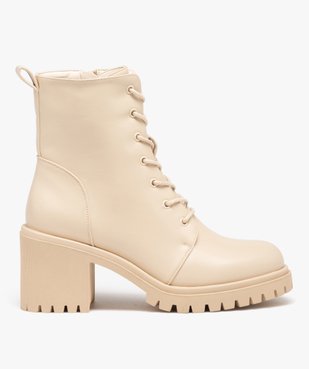 Boots à talon et épaisse semelle crantée femme vue1 - GEMO(URBAIN) - GEMO