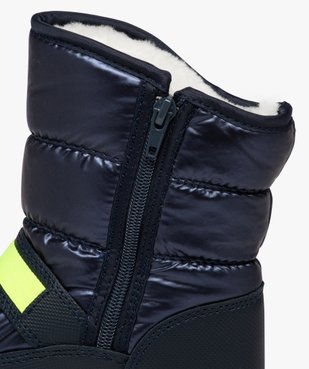Après-ski garçon unis à zip et à scratch avec détails fluos vue6 - SANS MARQUE - GEMO
