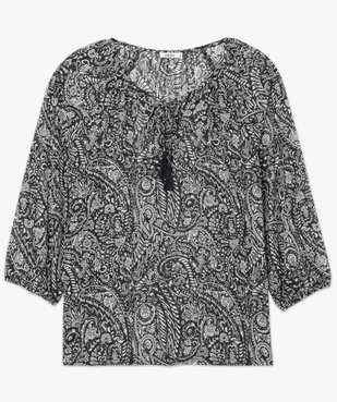 Blouse femme imprimée en voile à col rond vue4 - GEMO(FEMME PAP) - GEMO