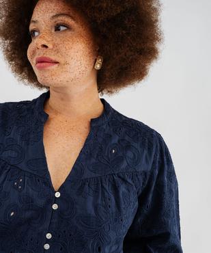 Blouse manches longues à broderies fleuries femme grande taille vue5 - GEMO (G TAILLE) - GEMO