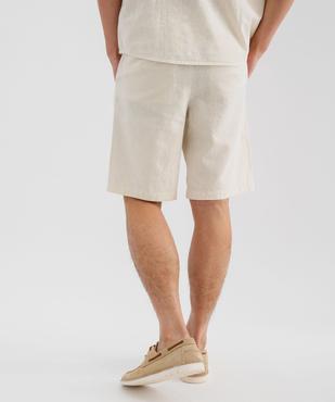 Bermuda en lin et coton coupe regular homme vue3 - GEMO 4G HOMME - GEMO