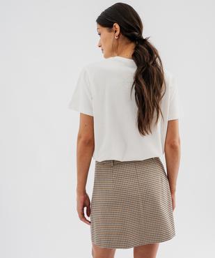 Tee-shirt manches courtes en jersey de coton épais brodé femme - LuluCastagnette vue2 - LULU CASTAGNETTE G4G D - GEMO