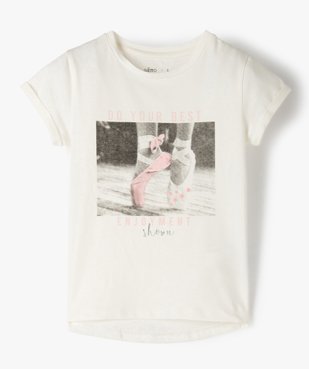 Tee-shirt fille à manches courtes avec motif en relief vue1 - GEMO C4G FILLE - GEMO