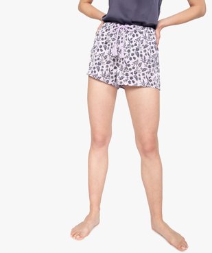 Short de pyjama femme en matière satinée imprimée vue1 - GEMO(HOMWR FEM) - GEMO