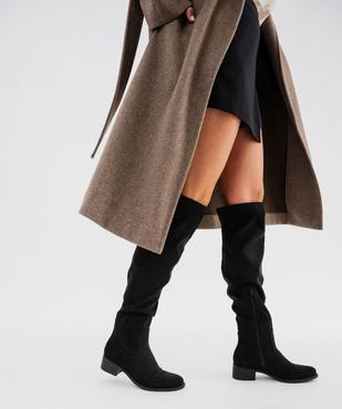 Bottes cavalières en suédine à tige chaussette femme vue1 - VALENTINA BALDA - GEMO