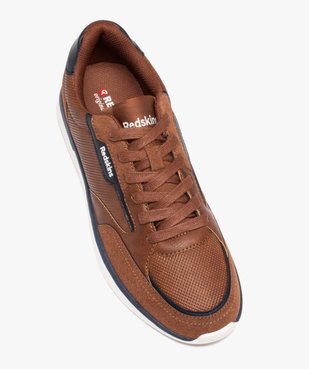 Baskets homme casual à lacets bi-matières - Redskins vue6 - REDSKINS - GEMO