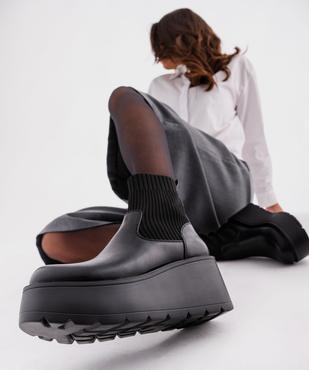 Boots avec tige chaussette et semelle plateforme femme - 5 Miles vue1 - 5 MILES - GEMO