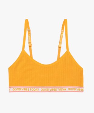 Brassière fille à fines bretelles en coton biologique vue1 - GEMO 4G FILLE - GEMO