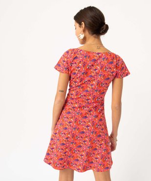 Robe femme en coton à manches courtes vue3 - GEMO(FEMME PAP) - GEMO