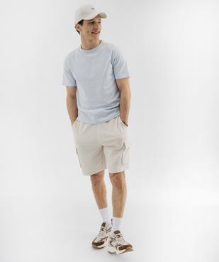 Bermuda en maille French Terry coupe cargo homme vue4 - GEMO 4G HOMME - GEMO