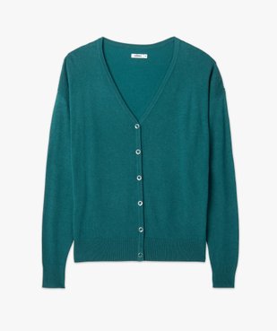 Gilet femme col V en maille fine avec boutons fantaisie vue4 - GEMO 4G FEMME - GEMO