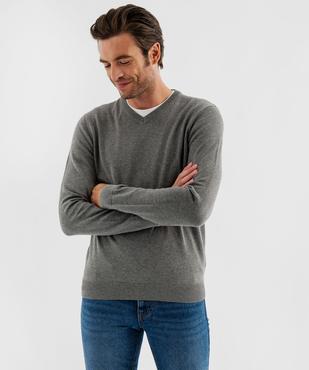 Pull fin à col V en coton homme vue8 - GEMO 4G HOMME - GEMO
