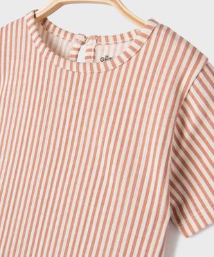 Tee-shirt manches courtes avec volant dans le bas bébé fille vue2 - GEMO(BEBE DEBT) - GEMO