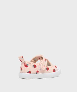 Tennis babies en toile à motifs fraises fermeture scratch fille - Lovely Wings vue4 - LOVELY WINGS GEMO FOR GOOD - GEMO