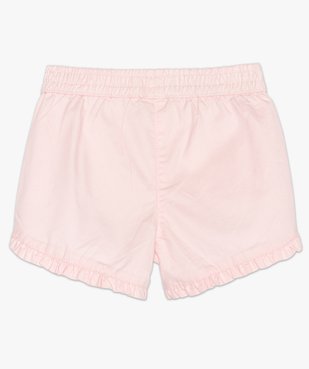 Short bébé fille en coton avec finitions froncées vue2 - GEMO(BEBE DEBT) - GEMO