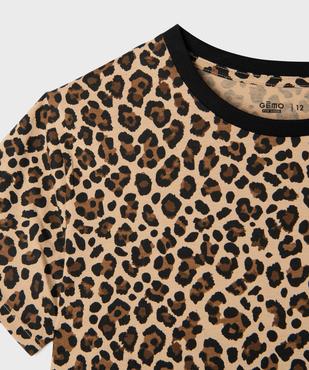 Tee-shirt manches courtes à motif léopard fille vue2 - GEMO 4G FILLE - GEMO