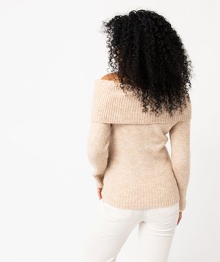 Pull à grand col et boutons dorés femme vue3 - GEMO(FEMME PAP) - GEMO