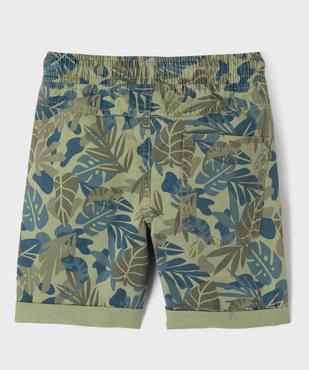 Bermuda à motif feuillage avec ceinture ajustable garçon vue3 - GEMO (ENFANT) - GEMO