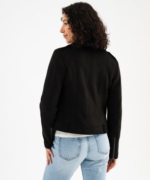 Blouson esprit motard en suédine femme vue8 - GEMO(FEMME PAP) - GEMO