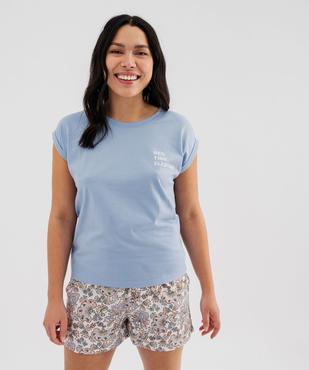 Haut de pyjama forme tee-shirt à manches courtes femme vue1 - GEMO 4G FEMME - GEMO