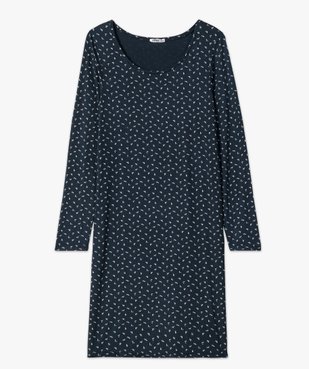 Chemise de nuit à manches longues femme vue4 - GEMO 4G FEMME - GEMO