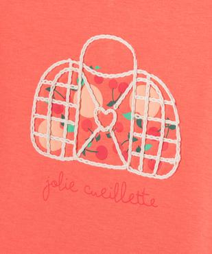 Tee-shirt manches courtes avec motif et volants bébé fille vue3 - GEMO 4G BEBE - GEMO
