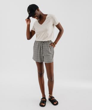 Short ample imprimé en viscose fluide femme vue4 - GEMO 4G FEMME - GEMO