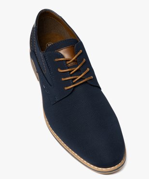 Derbies en toile texturée et détails contrastants homme  vue6 - MARIO BALDANO - GEMO
