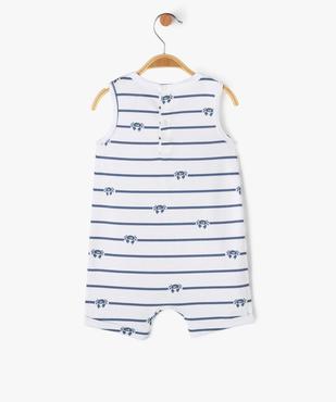Combishort en coton avec motifs marins bébé garçon vue4 - GEMO 4G BEBE - GEMO