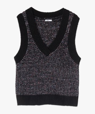 Pull femme sans manches avec col V en maille pailleté vue5 - GEMO(FEMME PAP) - GEMO