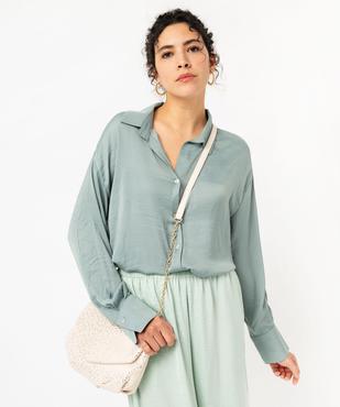 Chemise à manches longues en matière satinée femme vue1 - GEMO(FEMME PAP) - GEMO