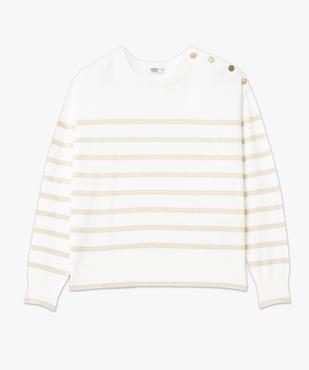 Pull fin à rayures pailletées avec boutons sur l’épaule femme vue4 - GEMO 4G FEMME - GEMO
