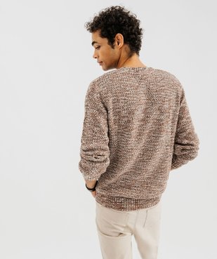 Pull en maille chinée à col rond homme vue3 - GEMO (HOMME) - GEMO