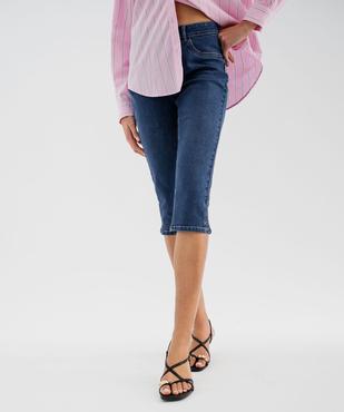Pantacourt en jean coupe slim femme vue1 - GEMO(FEMME PAP) - GEMO