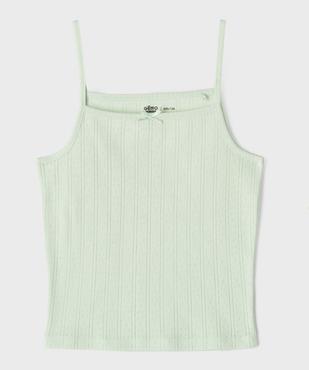 Débardeur à fines bretelles en maille pointelle fille vue2 - GEMO 4G FILLE - GEMO