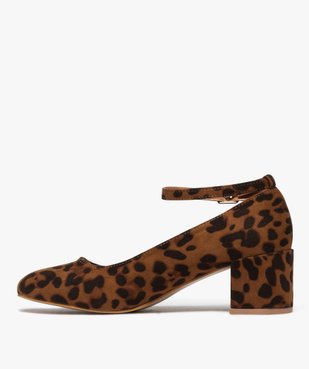 Ballerines femme avec bride cheville à motif léopard vue3 - SANS MARQUE - GEMO