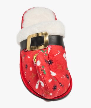 Chaussons femme mules Père Noël avec grelot vue5 - GEMO(HOMWR FEM) - GEMO