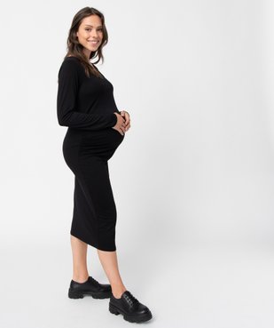 Robe de grossesse en maille extensible à manches longues vue1 - GEMO (MATER) - GEMO