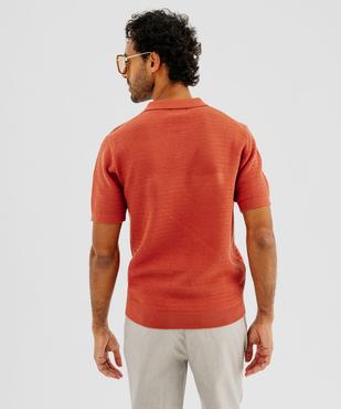Polo manches courtes en maille fantaisie homme vue4 - GEMO 4G HOMME - GEMO